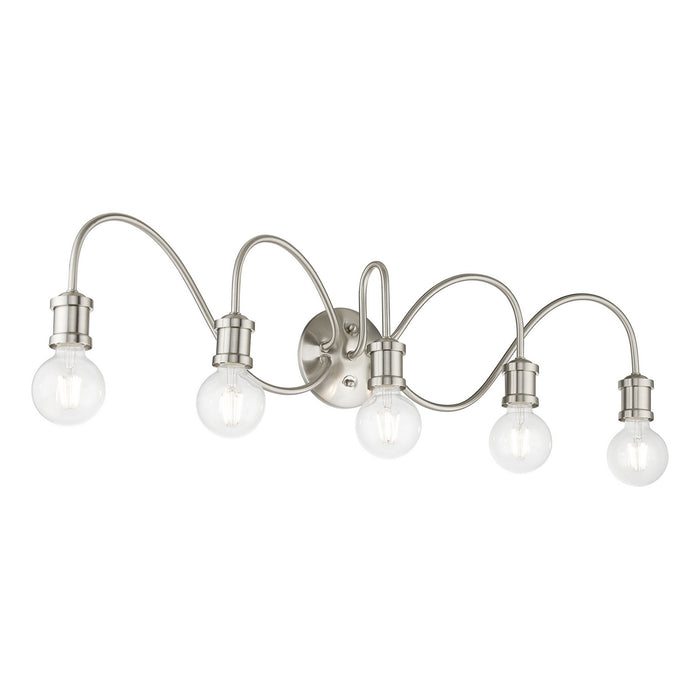 Livex Lighting 16575-91 Five Light Vanity Sconce, Brushed Nickel