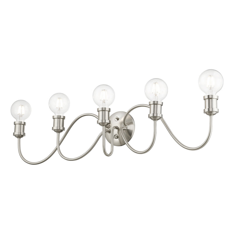 Livex Lighting 16575-91 Five Light Vanity Sconce, Brushed Nickel