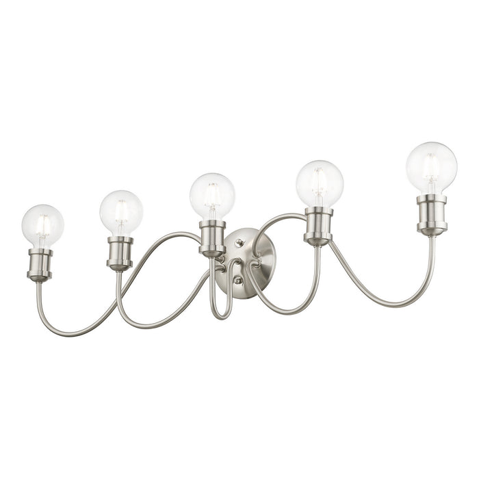 Livex Lighting 16575-91 Five Light Vanity Sconce, Brushed Nickel
