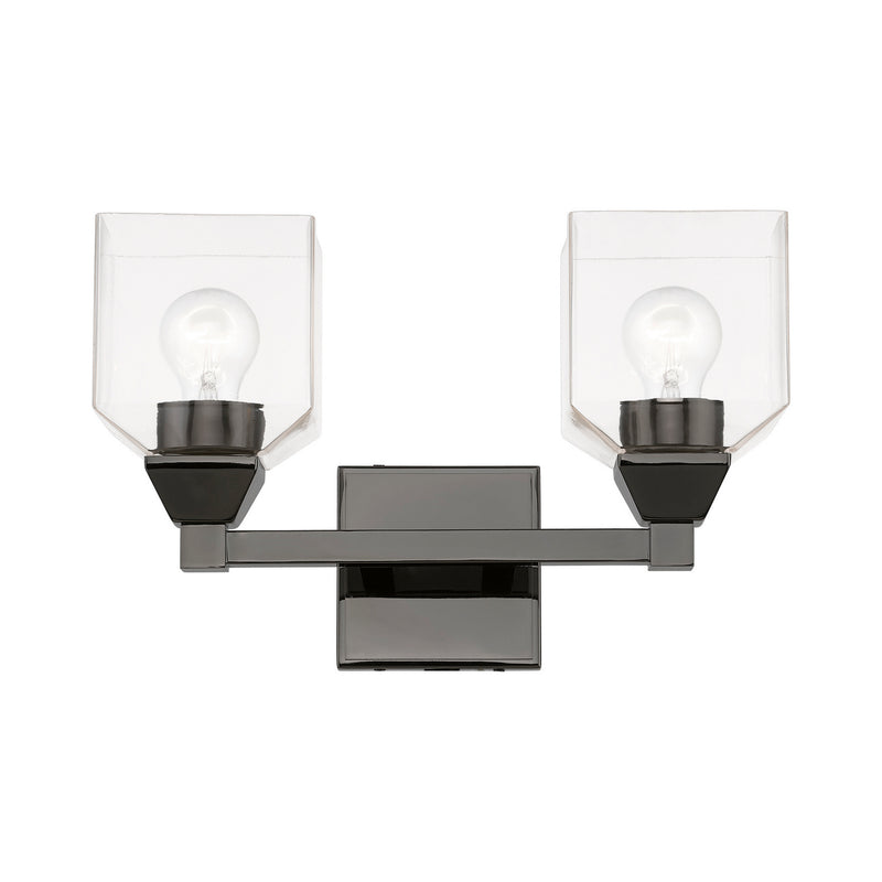 Livex Lighting 16772-46 Two Light Vanity Sconce, Black Chrome
