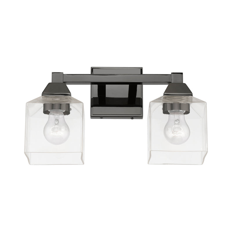 Livex Lighting 16772-46 Two Light Vanity Sconce, Black Chrome