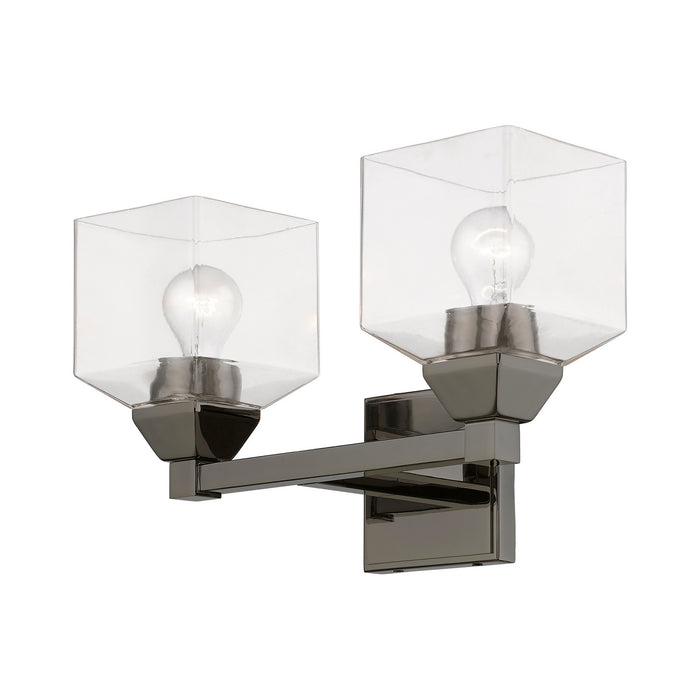 Livex Lighting 16772-46 Two Light Vanity Sconce, Black Chrome
