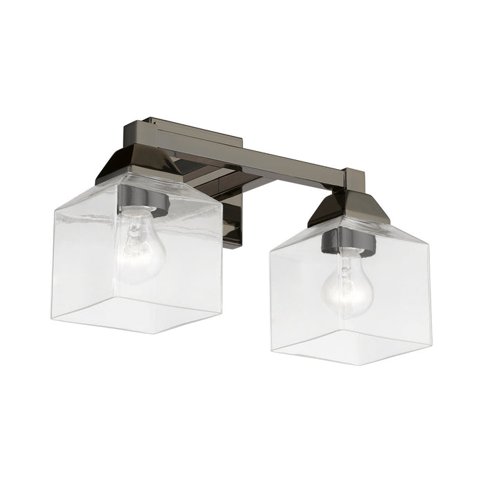 Livex Lighting 16772-46 Two Light Vanity Sconce, Black Chrome