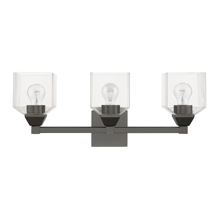 Livex Lighting 16773-46 Three Light Vanity Sconce, Black Chrome
