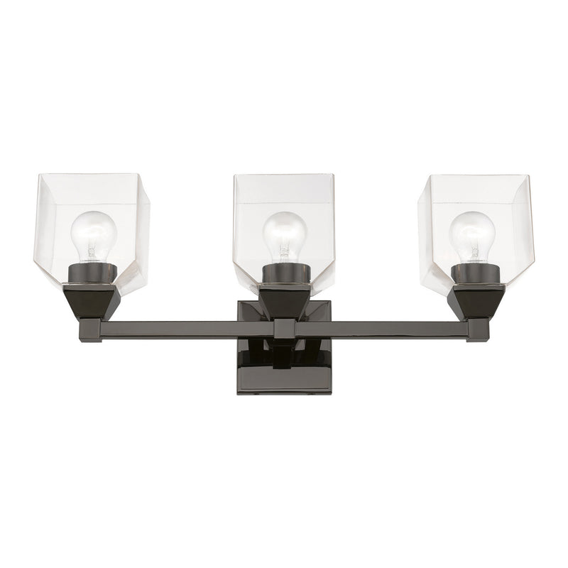 Livex Lighting 16773-46 Three Light Vanity Sconce, Black Chrome