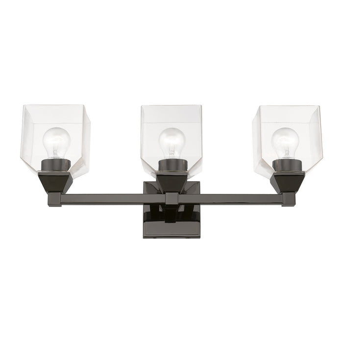 Livex Lighting 16773-46 Three Light Vanity Sconce, Black Chrome