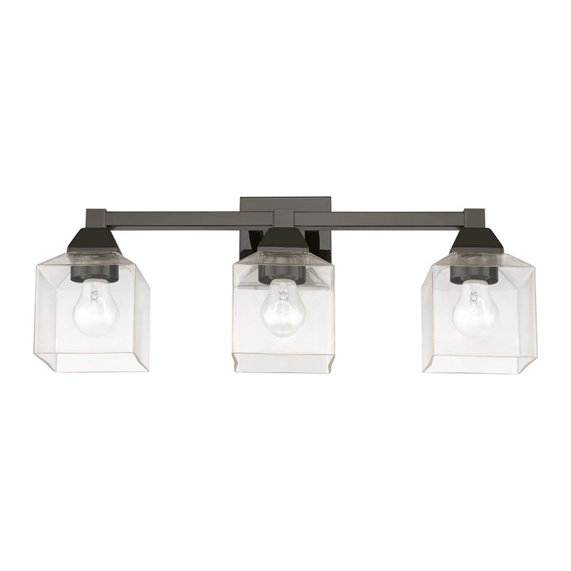 Livex Lighting 16773-46 Three Light Vanity Sconce, Black Chrome