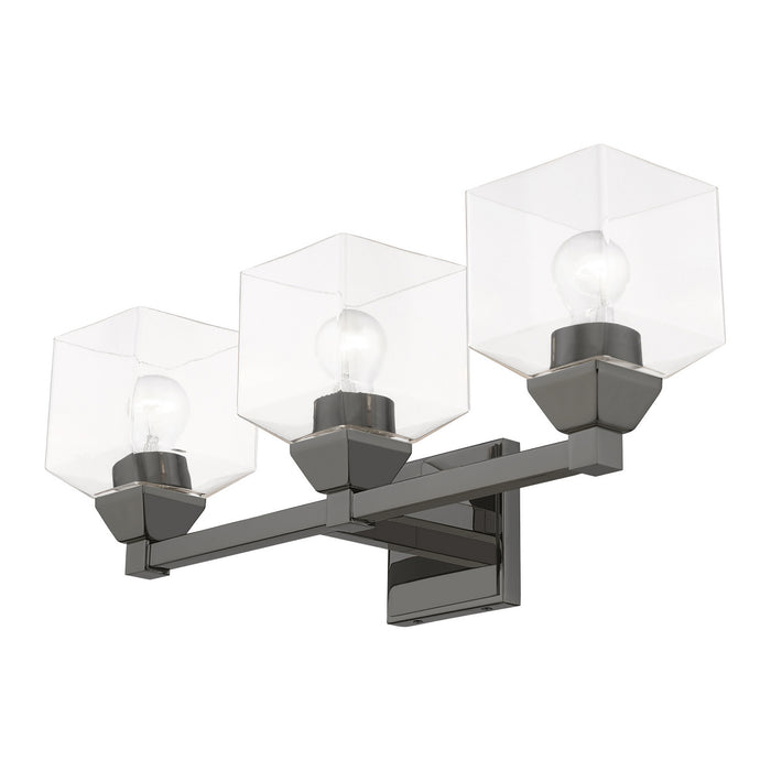 Livex Lighting 16773-46 Three Light Vanity Sconce, Black Chrome