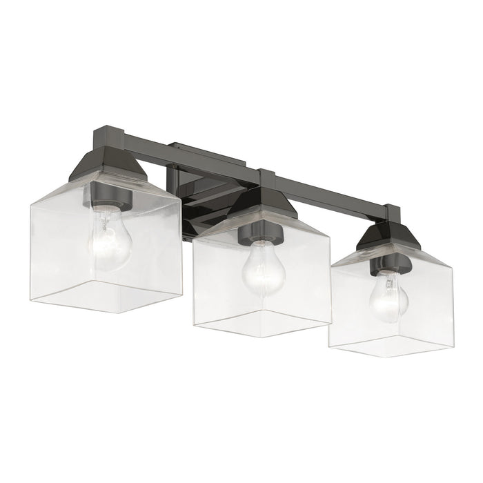 Livex Lighting 16773-46 Three Light Vanity Sconce, Black Chrome