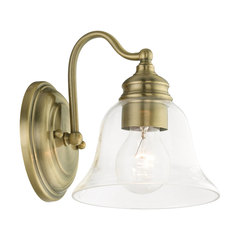 Livex Lighting 16931-01 One Light Vanity Sconce, Antique Brass