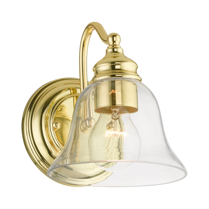 Livex Lighting 16931-02 One Light Vanity Sconce, Polished Brass