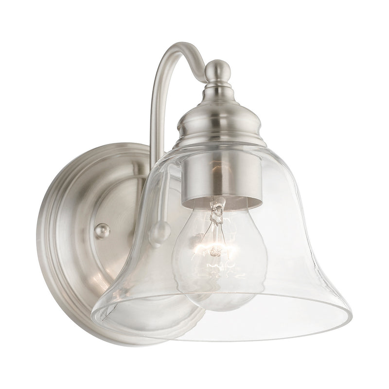 Livex Lighting 16931-91 One Light Vanity Sconce, Brushed Nickel