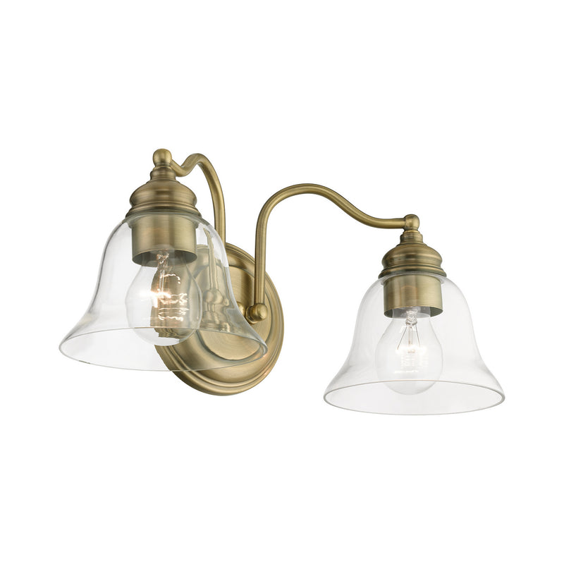 Livex Lighting 16932-01 Two Light Vanity Sconce, Antique Brass
