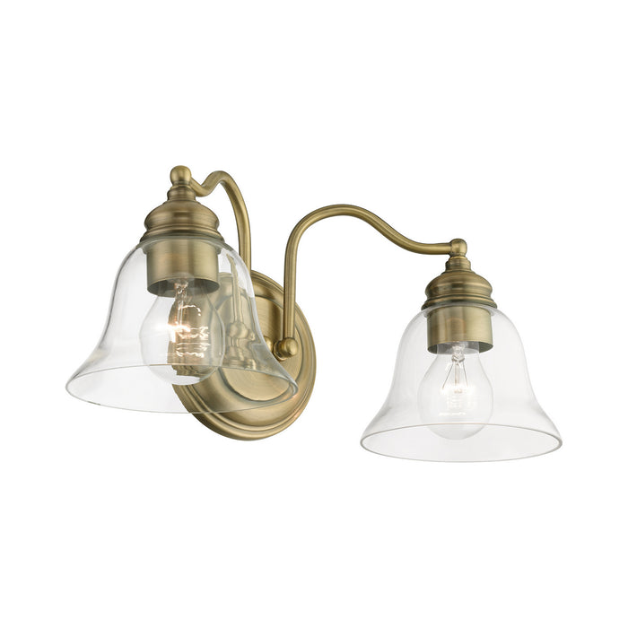 Livex Lighting 16932-01 Two Light Vanity Sconce, Antique Brass