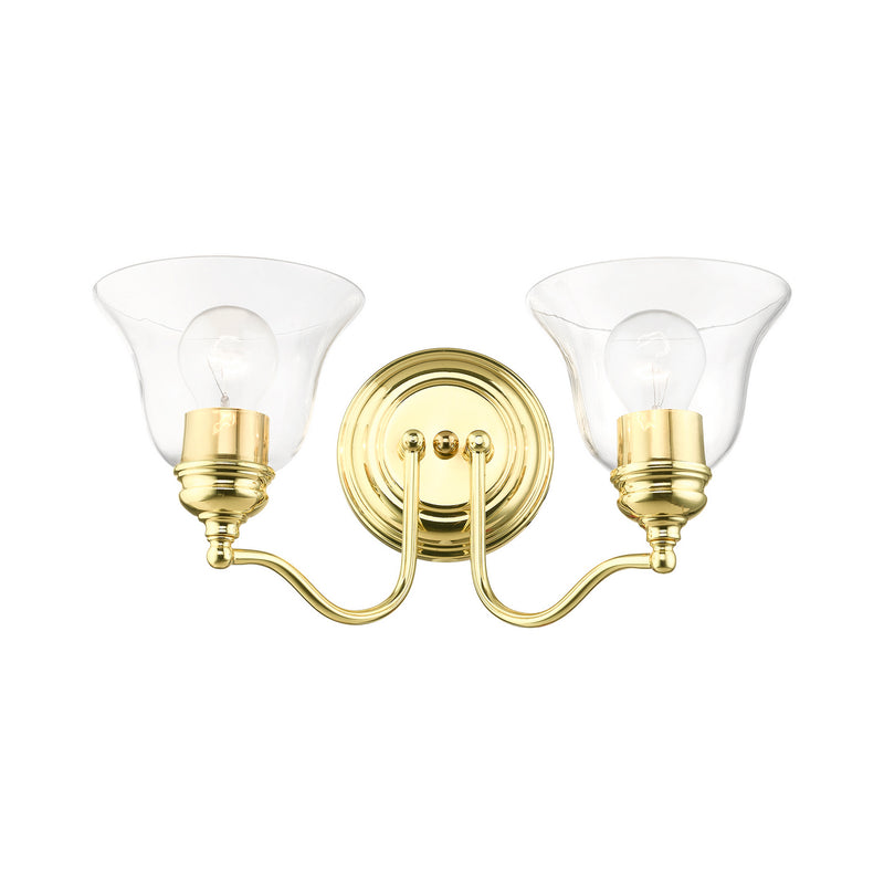 Livex Lighting 16932-02 Two Light Vanity Sconce, Polished Brass