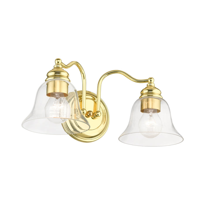Livex Lighting 16932-02 Two Light Vanity Sconce, Polished Brass