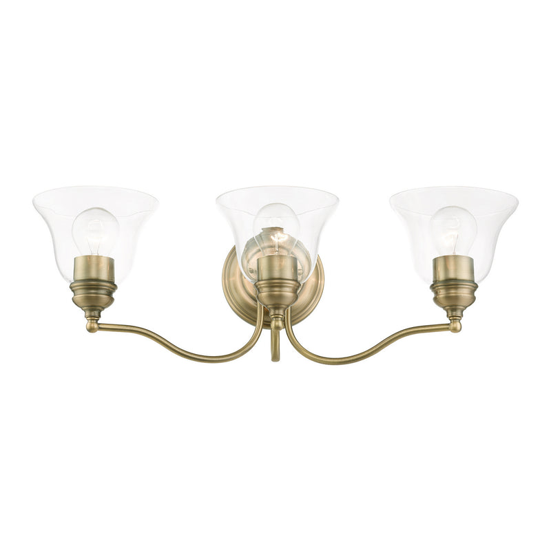 Livex Lighting 16933-01 Three Light Vanity Sconce, Antique Brass