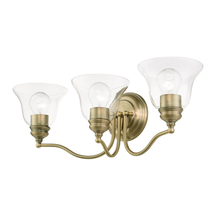 Livex Lighting 16933-01 Three Light Vanity Sconce, Antique Brass
