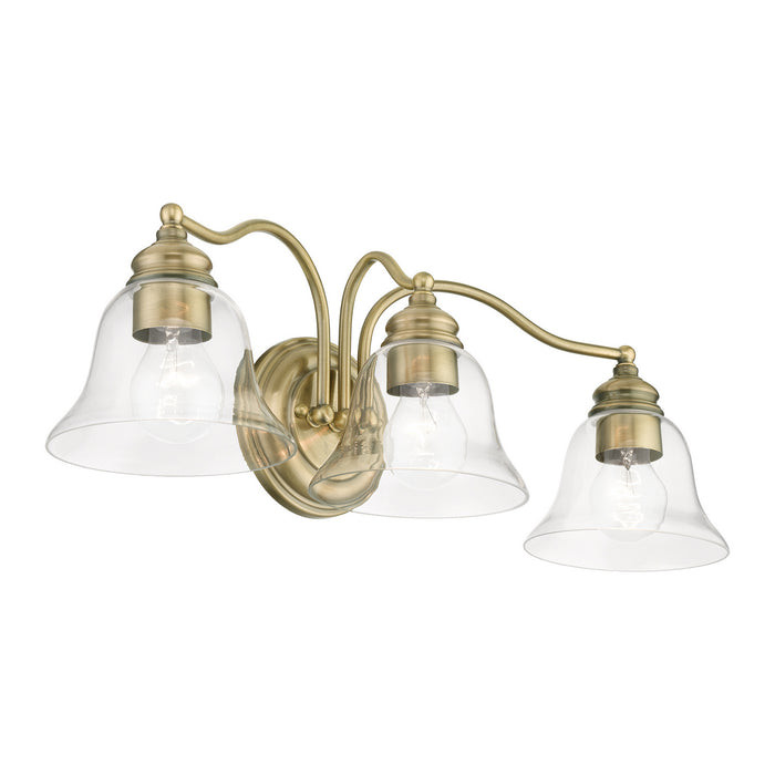 Livex Lighting 16933-01 Three Light Vanity Sconce, Antique Brass