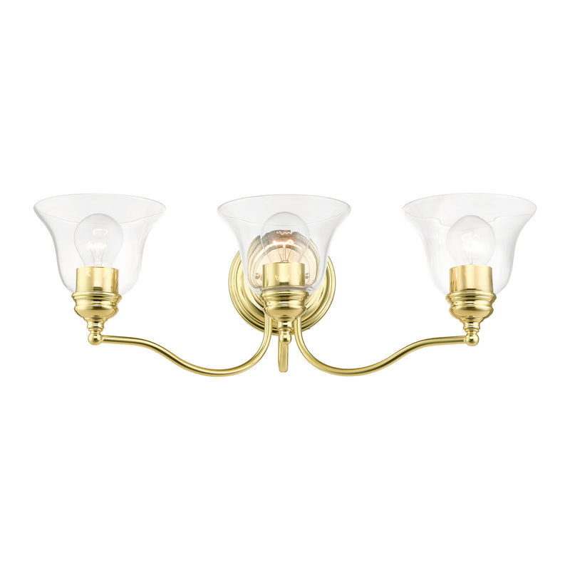 Livex Lighting 16933-02 Three Light Vanity Sconce, Polished Brass