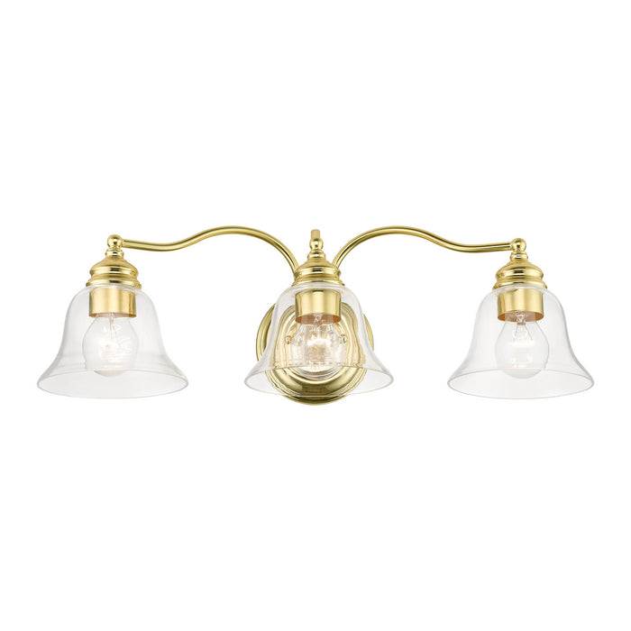 Livex Lighting 16933-02 Three Light Vanity Sconce, Polished Brass
