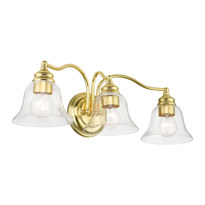 Livex Lighting 16933-02 Three Light Vanity Sconce, Polished Brass