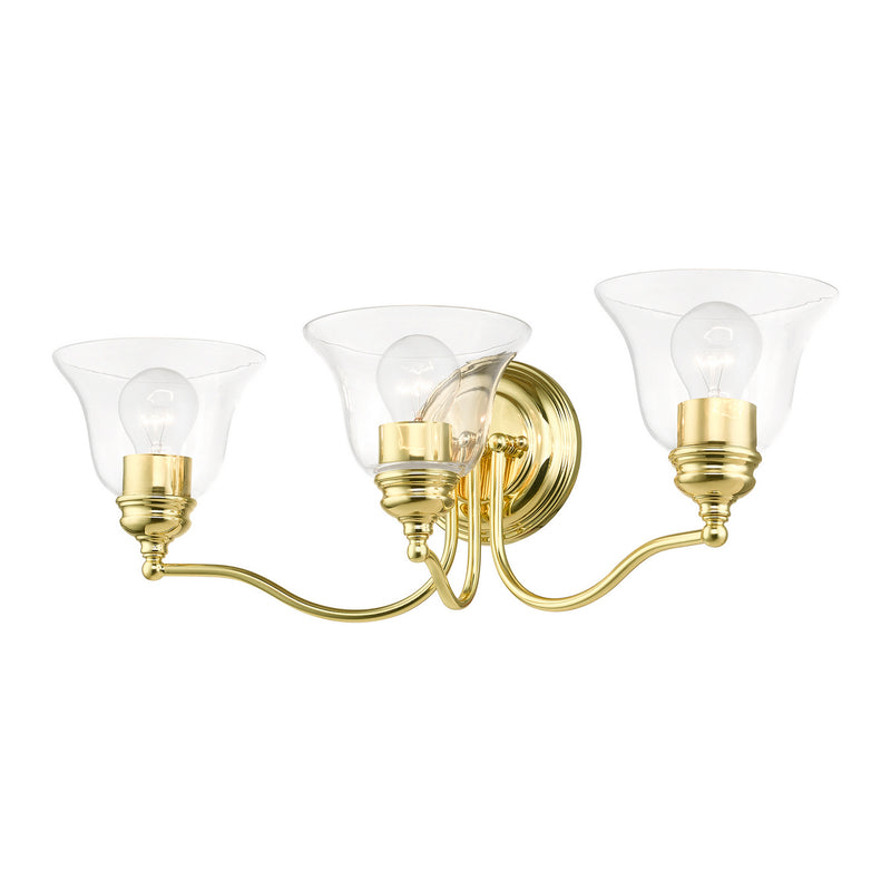 Livex Lighting 16933-02 Three Light Vanity Sconce, Polished Brass