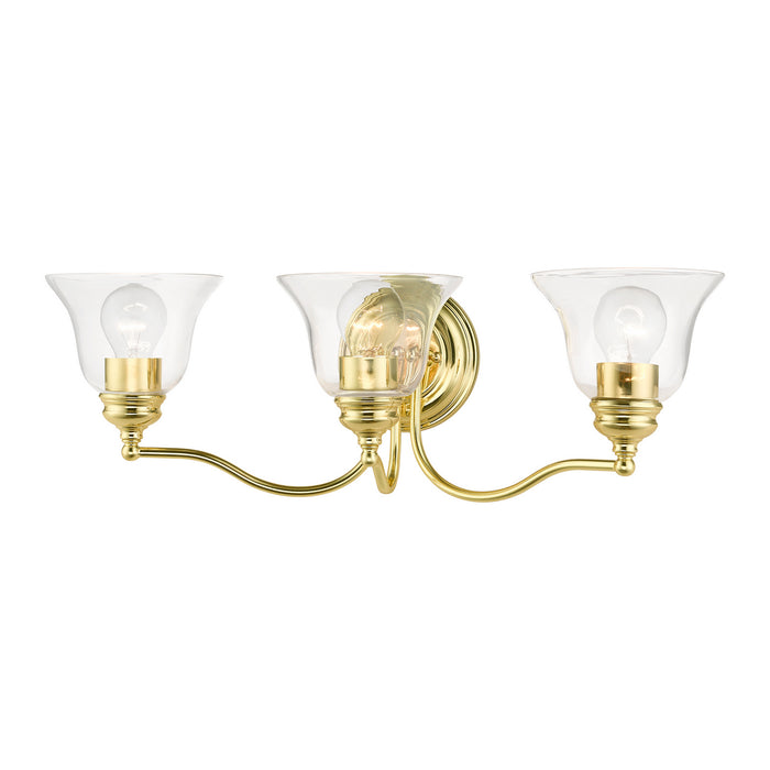 Livex Lighting 16933-02 Three Light Vanity Sconce, Polished Brass