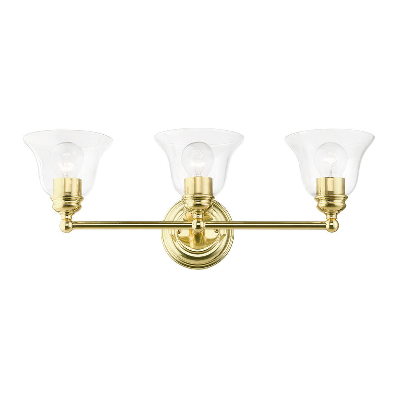Livex Lighting 16943-02 Three Light Vanity Sconce, Polished Brass