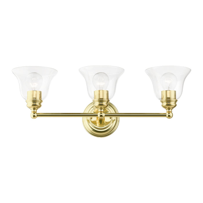 Livex Lighting 16943-02 Three Light Vanity Sconce, Polished Brass