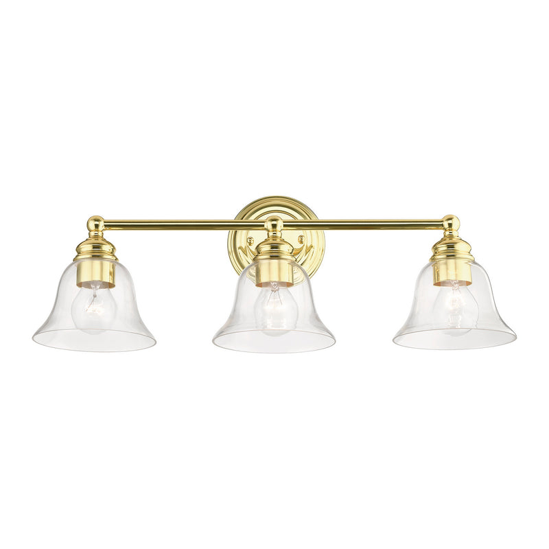 Livex Lighting 16943-02 Three Light Vanity Sconce, Polished Brass