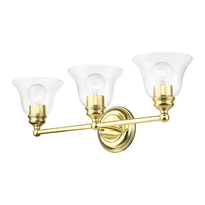 Livex Lighting 16943-02 Three Light Vanity Sconce, Polished Brass
