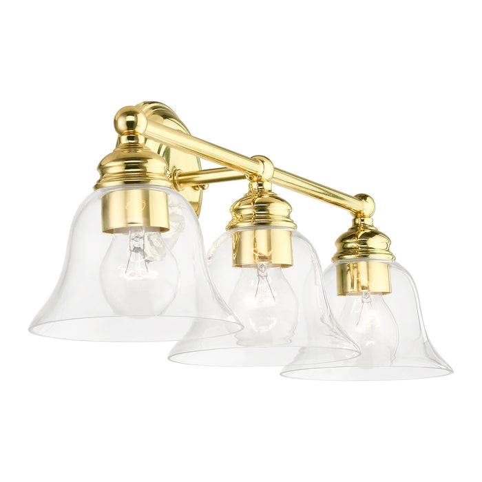 Livex Lighting 16943-02 Three Light Vanity Sconce, Polished Brass