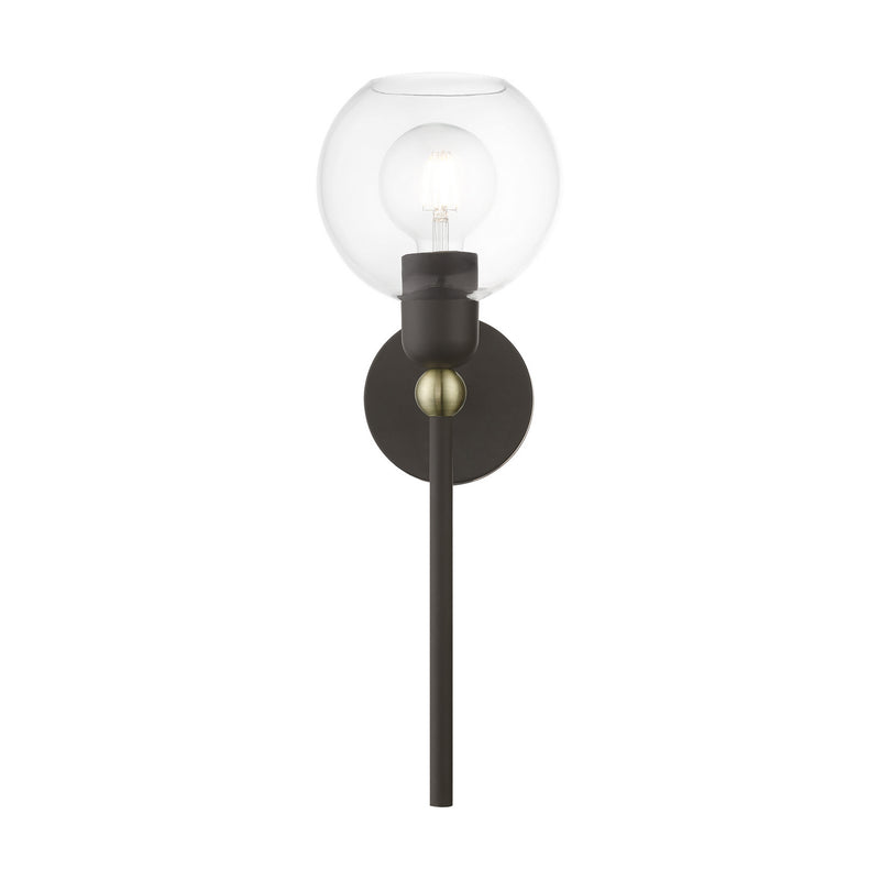 Livex Lighting 16971-07 One Light Wall Sconce, Bronze w/Antique Brass