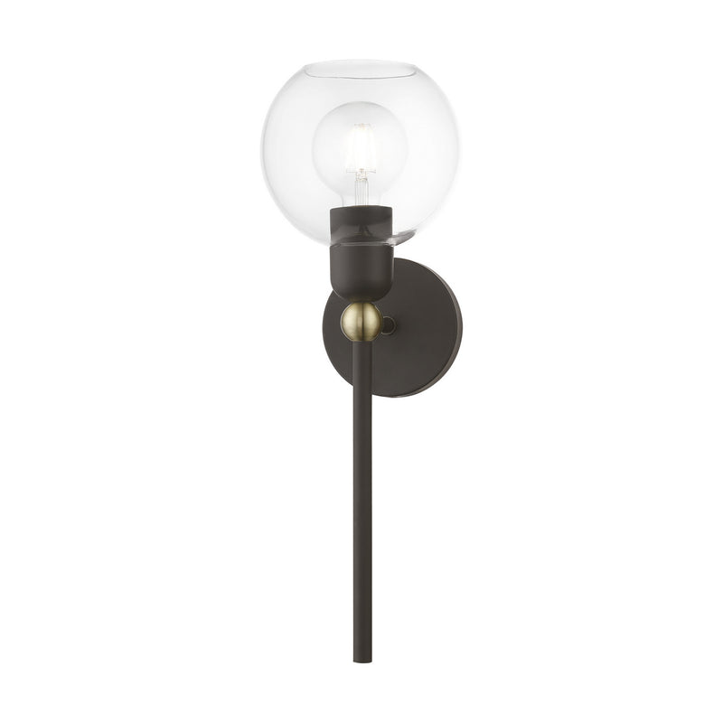 Livex Lighting 16971-07 One Light Wall Sconce, Bronze w/Antique Brass