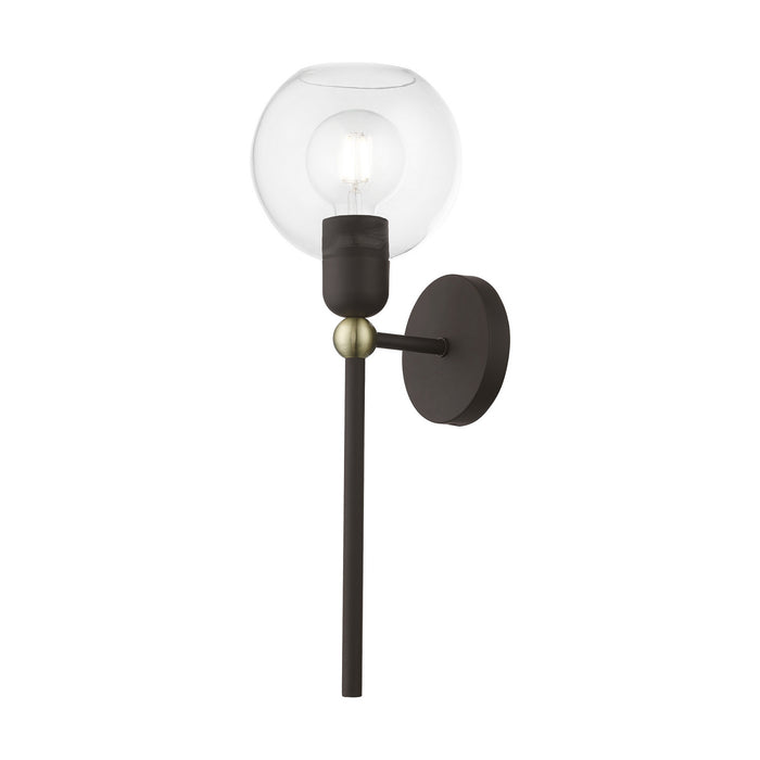 Livex Lighting 16971-07 One Light Wall Sconce, Bronze w/Antique Brass