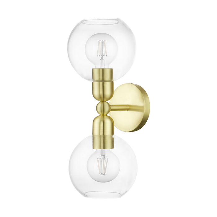 Livex Lighting 16972-12 Two Light Vanity Sconce, Satin Brass