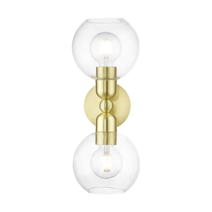 Livex Lighting 16972-12 Two Light Vanity Sconce, Satin Brass