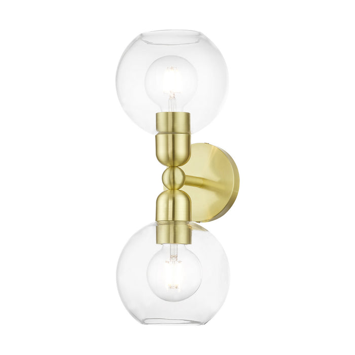 Livex Lighting 16972-12 Two Light Vanity Sconce, Satin Brass