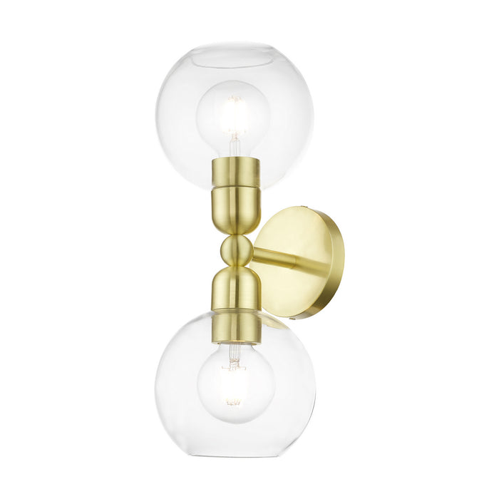 Livex Lighting 16972-12 Two Light Vanity Sconce, Satin Brass