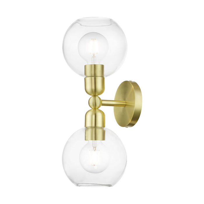Livex Lighting 16972-12 Two Light Vanity Sconce, Satin Brass