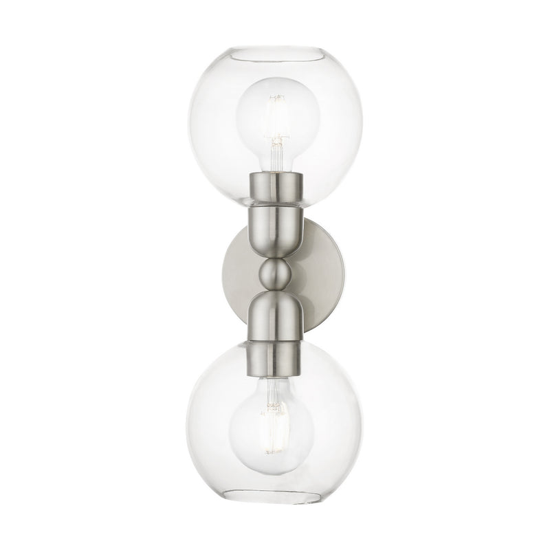 Livex Lighting 16972-91 Two Light Vanity Sconce, Brushed Nickel