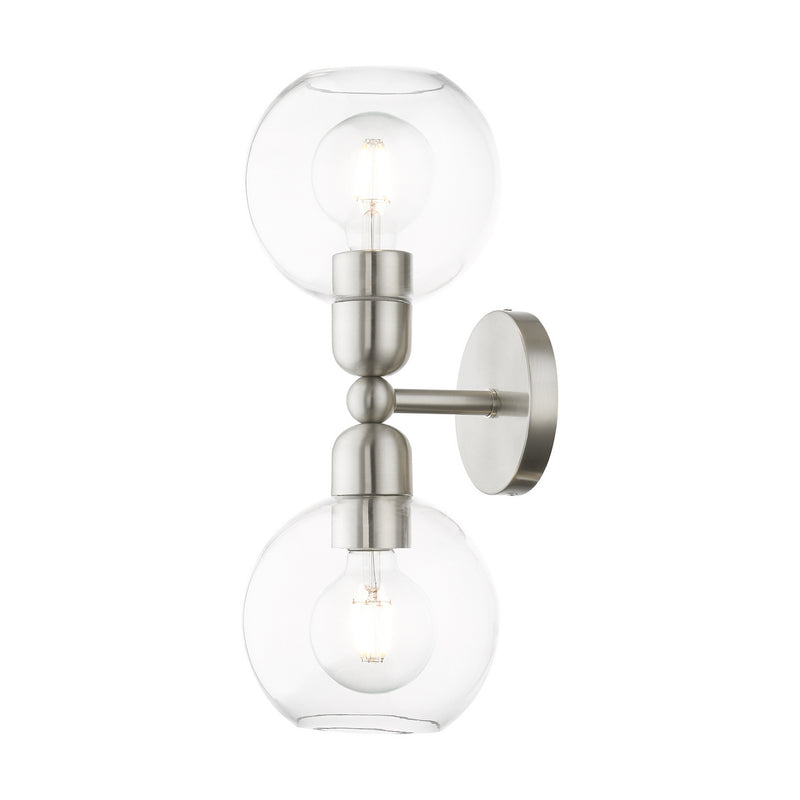 Livex Lighting 16972-91 Two Light Vanity Sconce, Brushed Nickel