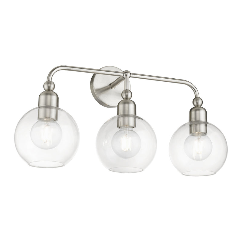 Livex Lighting 16973-91 Three Light Vanity Sconce, Brushed Nickel