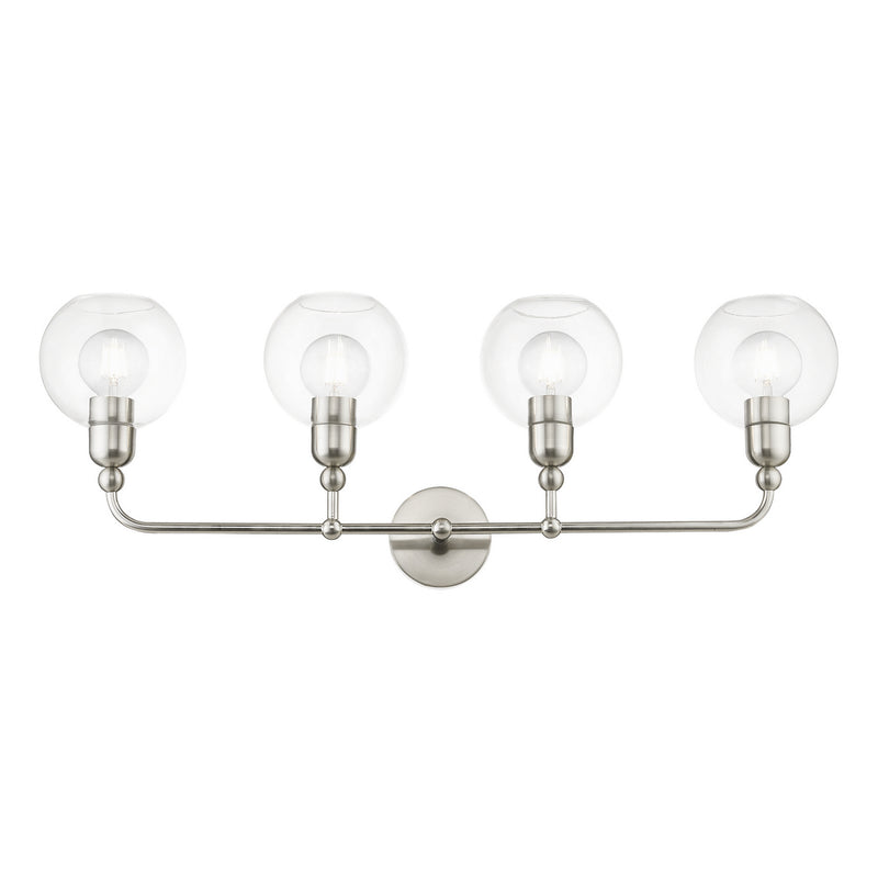 Livex Lighting 16975-91 Four Light Vanity Sconce, Brushed Nickel