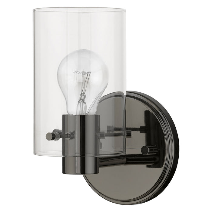 Livex Lighting 17231-46 One Light Wall Sconce, Black Chrome