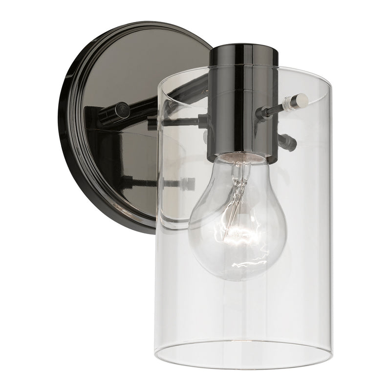 Livex Lighting 17231-46 One Light Wall Sconce, Black Chrome