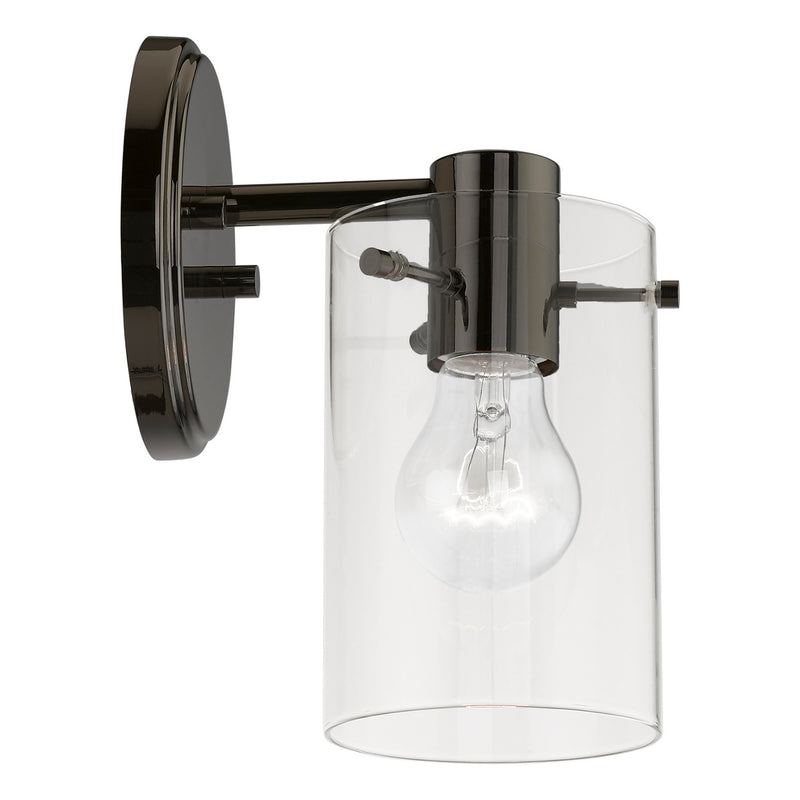 Livex Lighting 17231-46 One Light Wall Sconce, Black Chrome