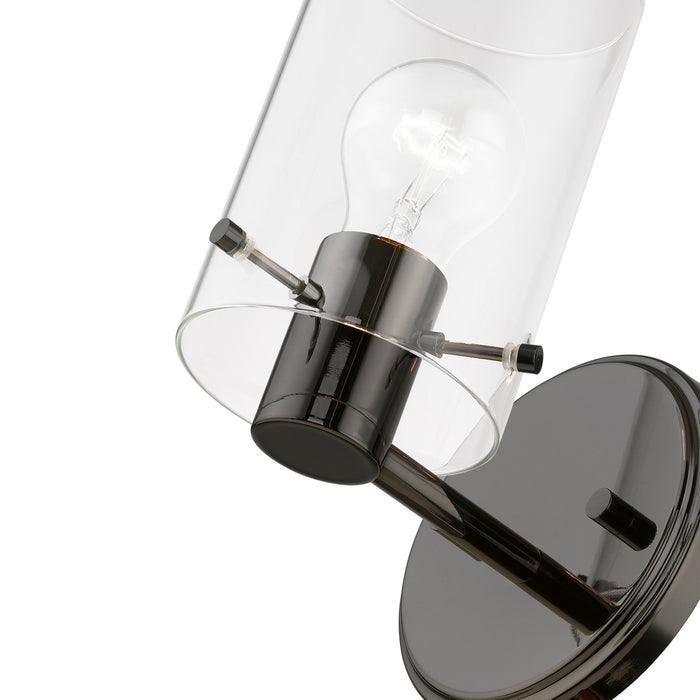 Livex Lighting 17231-46 One Light Wall Sconce, Black Chrome