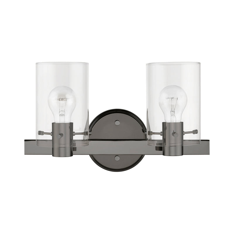 Livex Lighting 17232-46 Two Light Vanity Sconce, Black Chrome